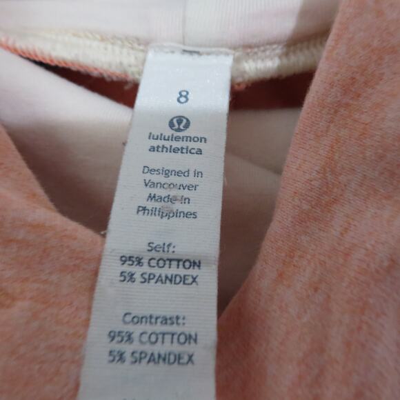 Lululemon Women Sz 8 Blush Peach Stress Less Hoodie Cowl Neck Pullover Sweater - Picture 7 of 8